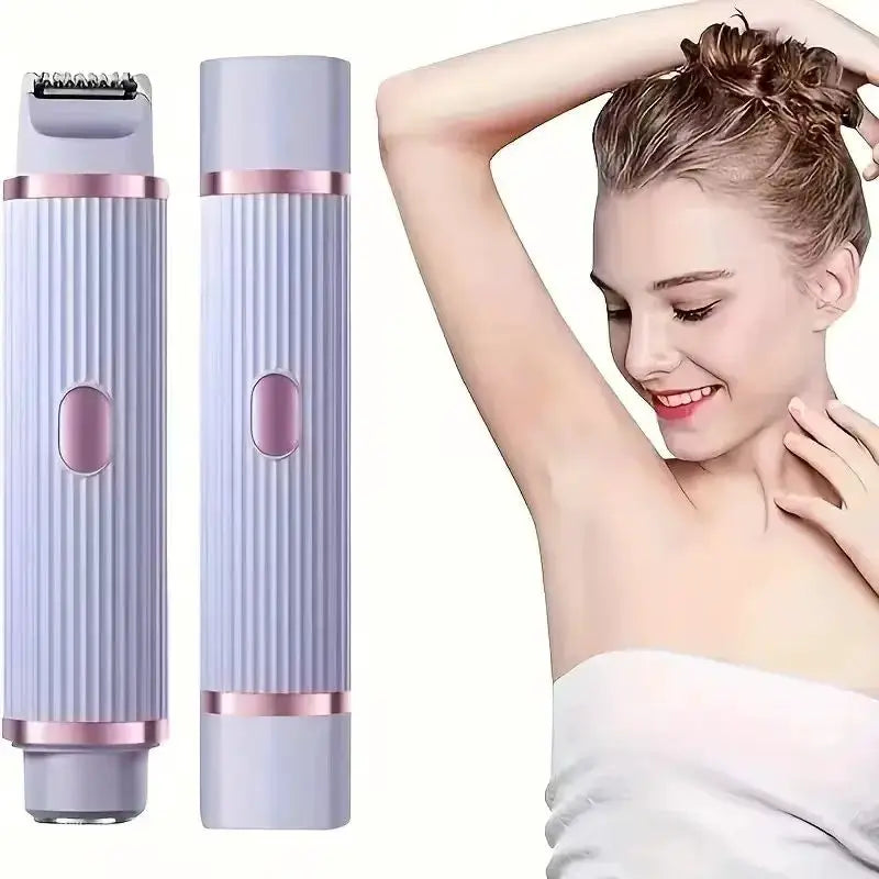 NovaLuxe Two In One Womens Electric Shaver Portable Wet And Dry Hair Remover For Eyebrows Face Legs Armpits