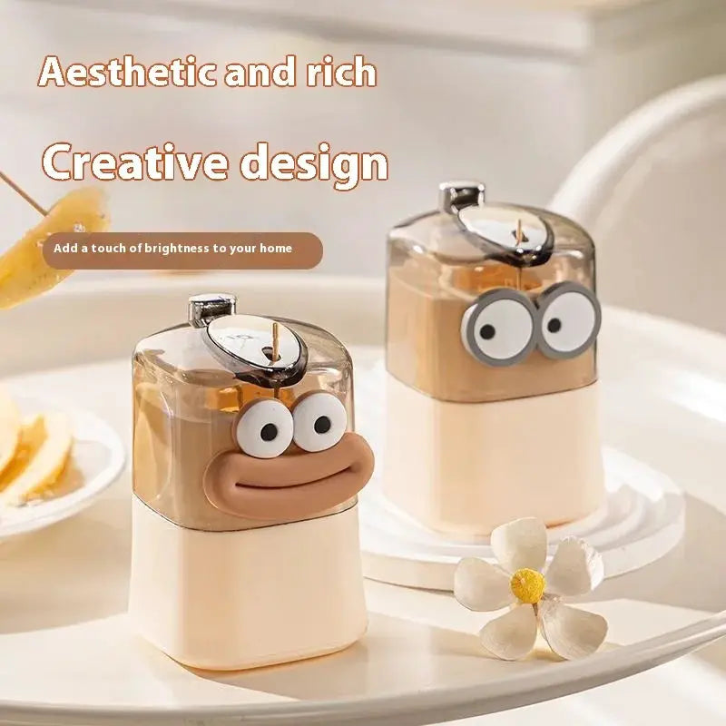 Creative Cartoon Gut And Mouth Toothpick Box For Home Use Cream Style Light Luxury Toothpick Holder