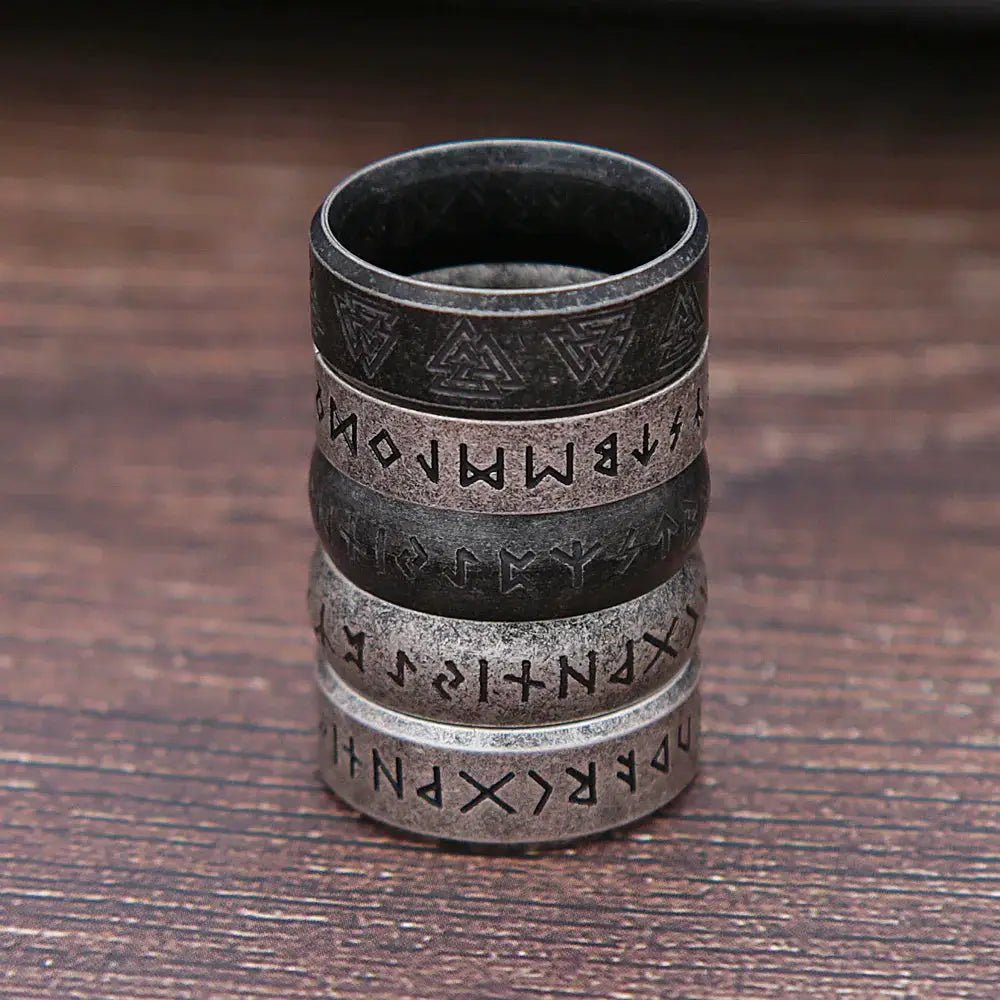 Fashion Retro Viking Rune Ring For Men And Women 316L Stainless Steel Odin Letter Ring Amulet Jewelry Gift Wholesale - Simples Market
