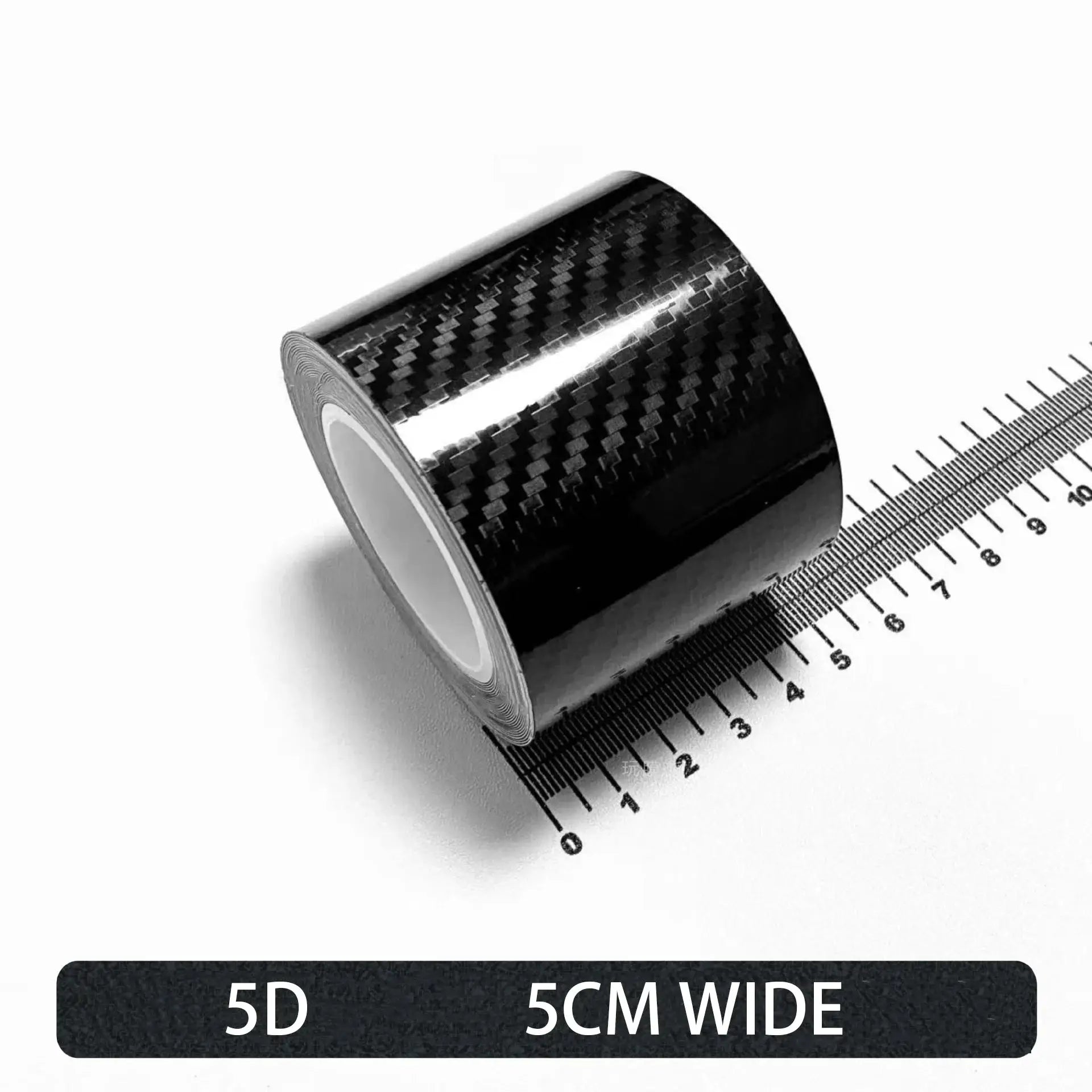 Carbon fiber automotive adhesive tape roll, matte black, 5 cm wide, self-adhesive 3D vinyl film