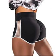 Simples Market black high-waist quick-drying sport shorts with white trim and side mesh panel for women