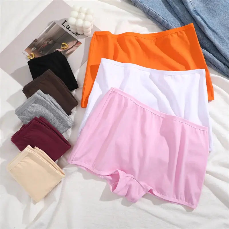 Women's cotton seamless briefs, 9 pairs in assorted colors