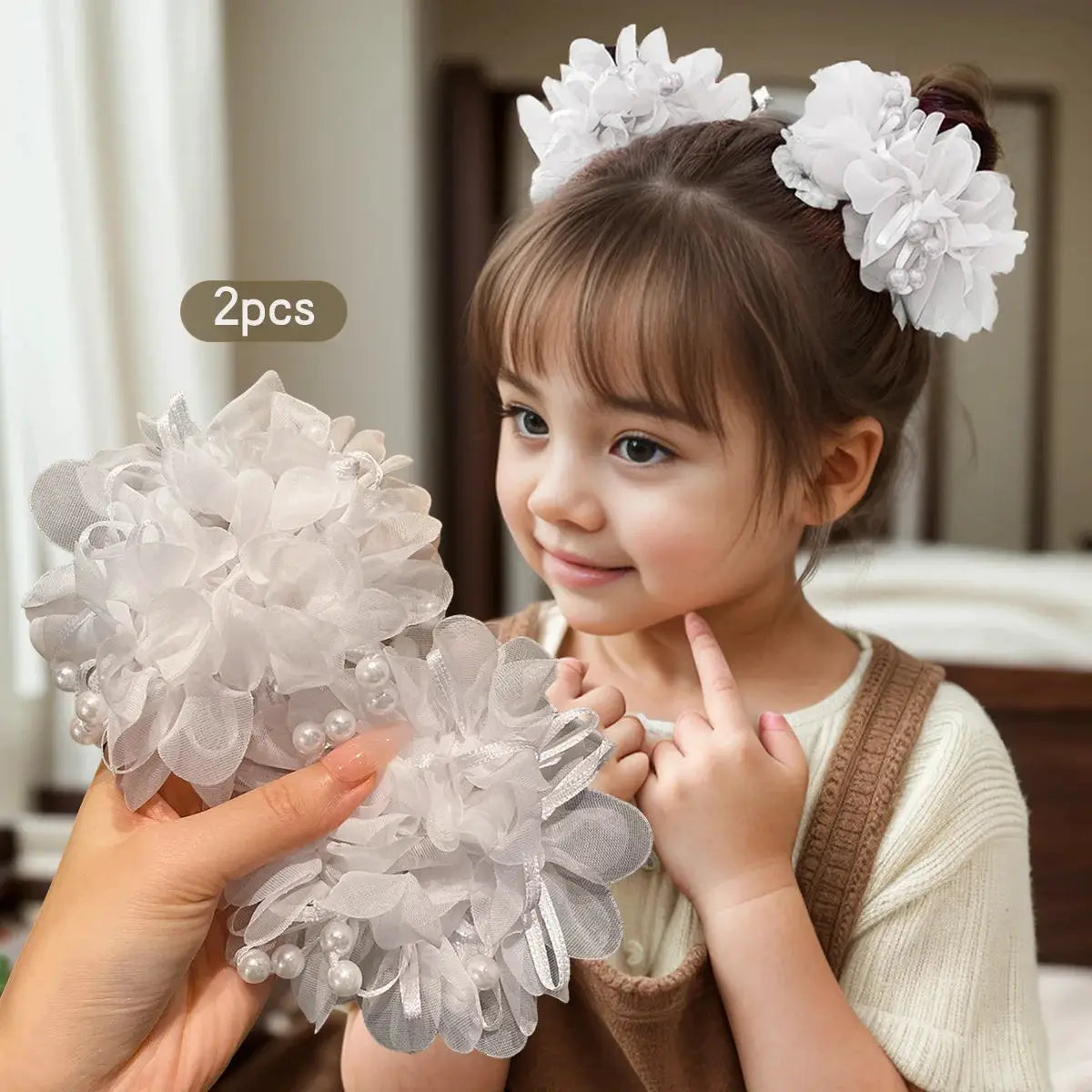 2 Pack Pink Cute Headbands for Girls Elastic Acrylic Hair Accessories for Children Casual Everyday Wear