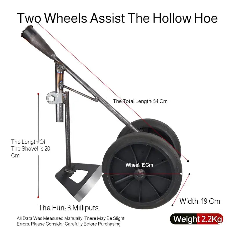 Hand Pulled 3 in 1 Wheel Hoe Cultivator With Double Wheel Weeder Tiller Furrow Plow For Garden