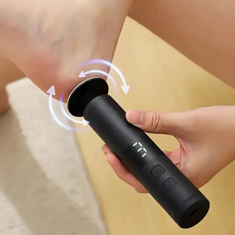 USB Charging Foot Grinder by Simples Market, black 2-in-1 foot and nail care device with rotating head