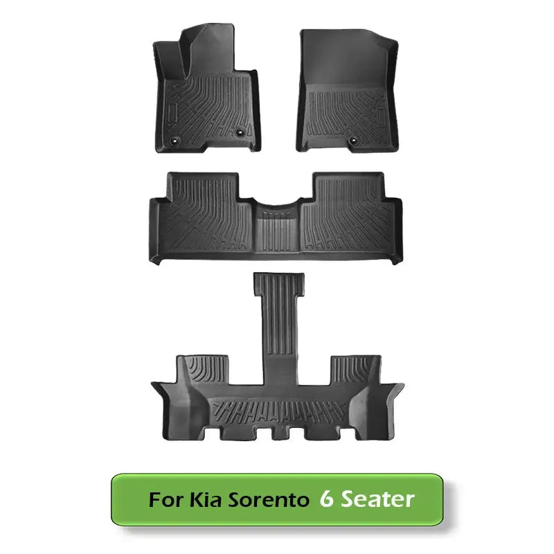 All-weather floor mats cargo liner for Kia Sorento Hybrid 6-seater, black TPE mats with backrest pad Simples Market