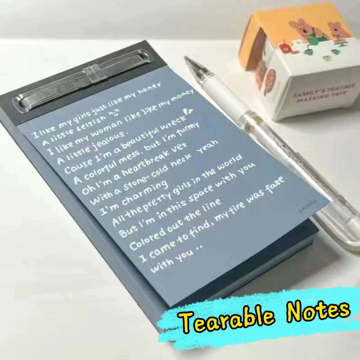 Simples Market blue tearable pocket notepad with 75 sheets for study notes