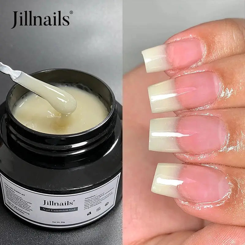 Jillnails 50g Self Leveling Medium Gel Milky Pink White Builder For Easy Shaping Without Running Into Cuticles