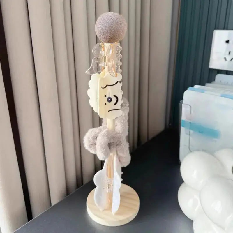 TimberNest Wooden Hair Band Holder Space Saving Vertical Storage Rack For Kids Accessories Organizer