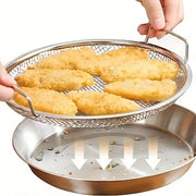 EcoChef Stainless Steel Filter Tray Mesh Basket Durable Kitchen Strainer For Frying Grilling And Fruit Veggie Rinsing
