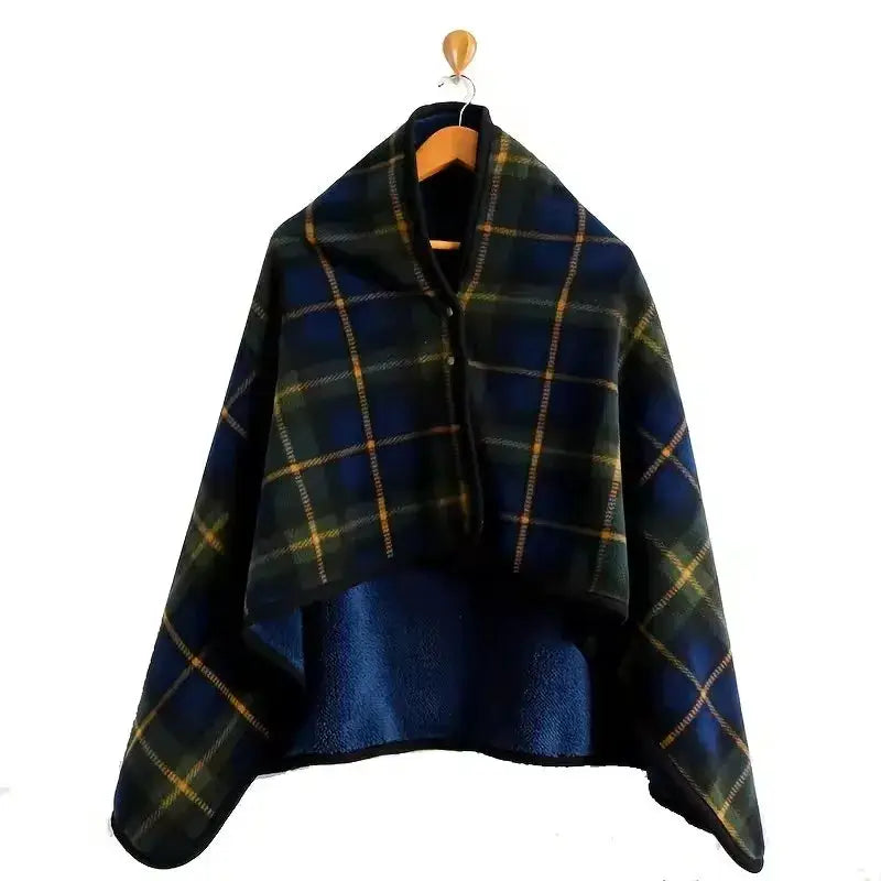 CozyNest Flannel Shawl Blanket Wearable Soft Cotton Polyester Blend For Office Warmth Travel And Home Use Casual Style