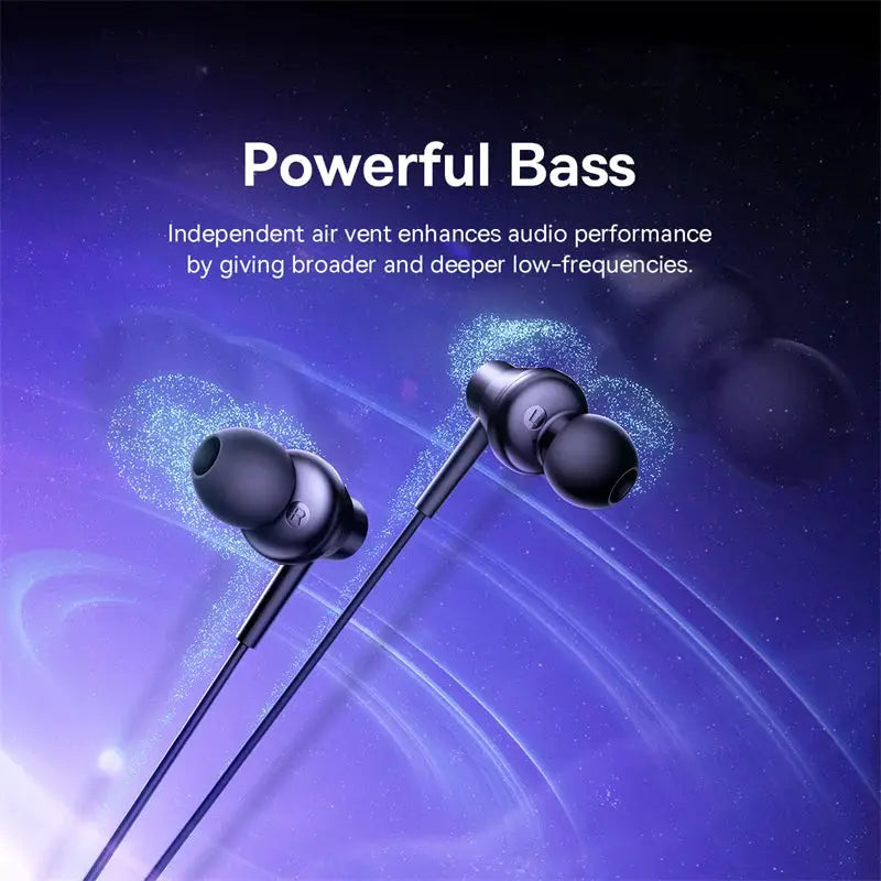 Baseus Encok CZ11 HZ11 Wired Earphones Type C 3.5mm Jack with Mic 10mm Driver Clear Sound and Bass