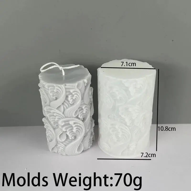 Flower Butterfly Columnar Silicone Candle Mold For DIY Waves Soap Resin Plaster Chocolate Molds Home Decor Gift - Simples Market
