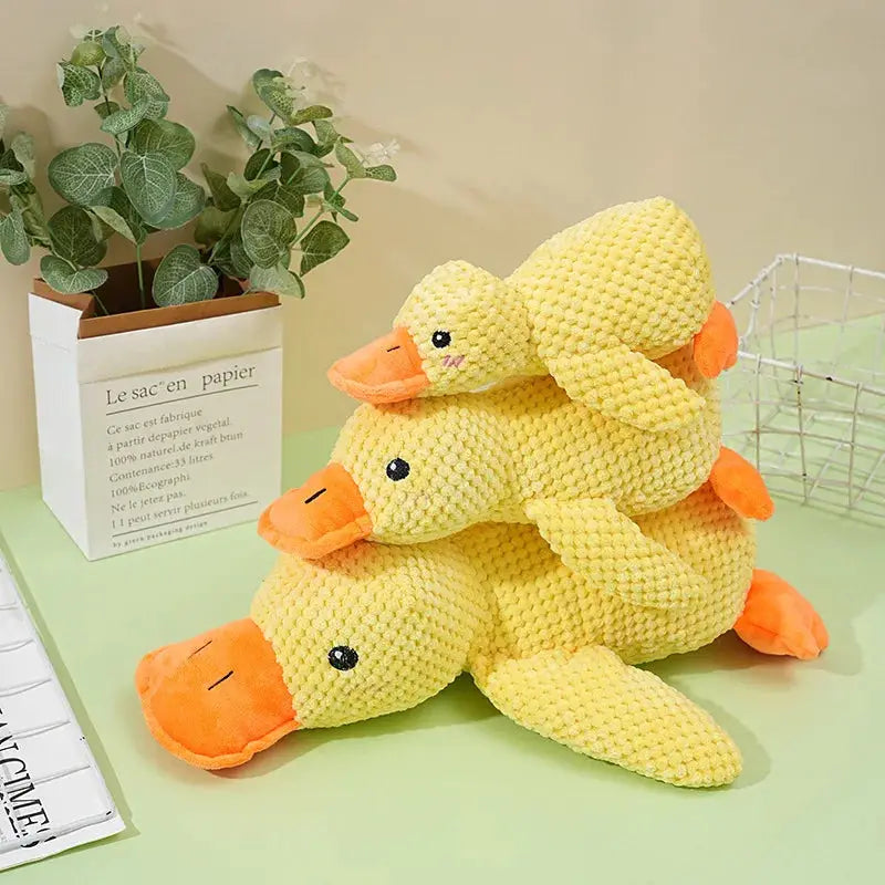 Plush Sleeping Duck Dog Toy For Small And Large Dogs Bite Resistant Teeth Grinding Relief With Duck Sound Toy