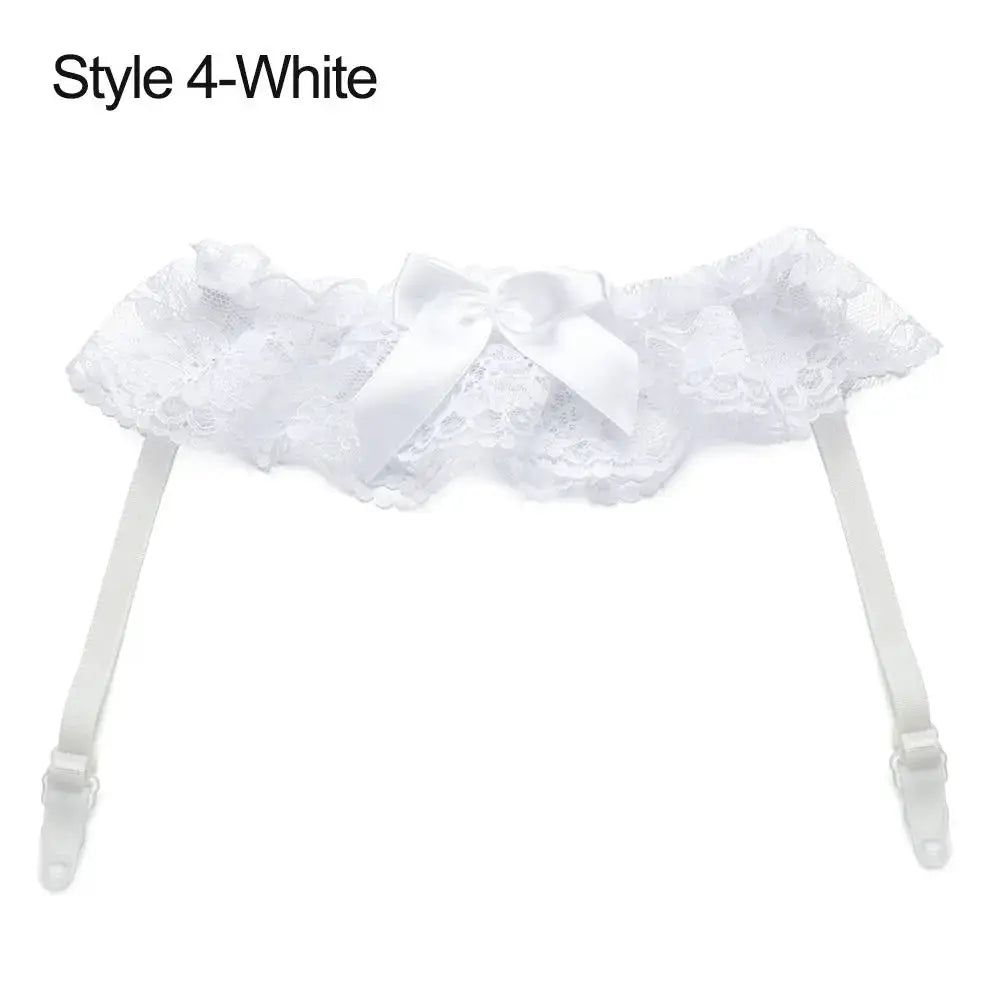 LaceLux Garter Belt Leg Ring With Elegant Elastic Polyester Lace Bowknot For Wedding And Cosplay