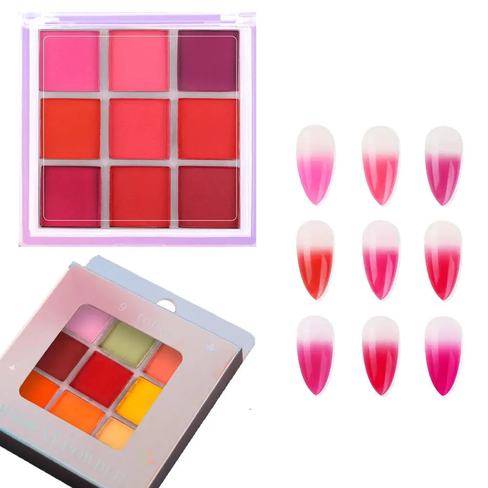 16 Grid 16 Color Solid Rubbing Powder Palette For Nail Art DIY Gradient Smudge Pat Pat Powder Seamless Finish
