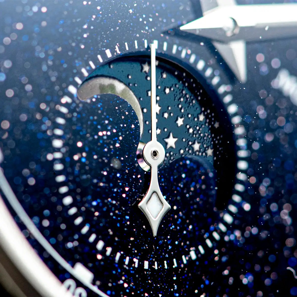 Sugess men’s Moonphase watch with blue glitter starry dial and 316L stainless steel case