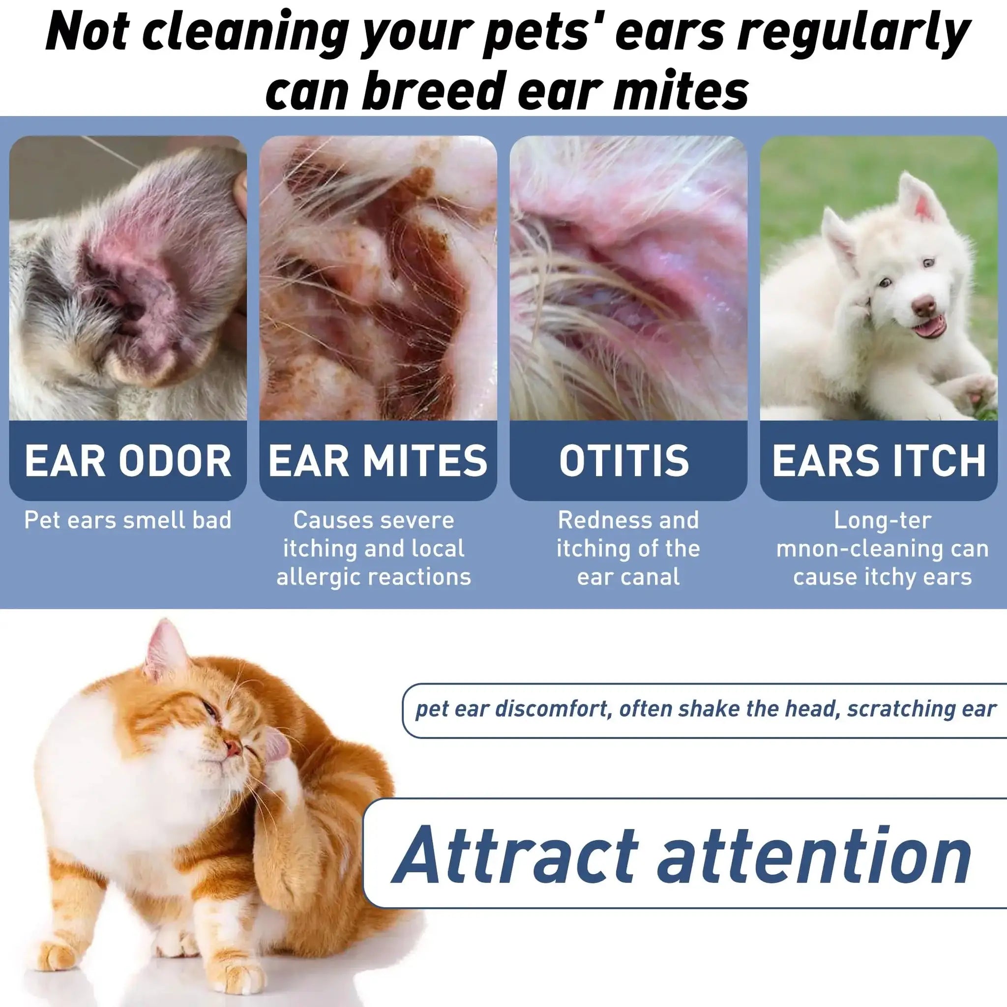 PetClear 60ml natural ear drops by Simples Market for dogs and cats; mite, wax and odor removal; soft dropper.