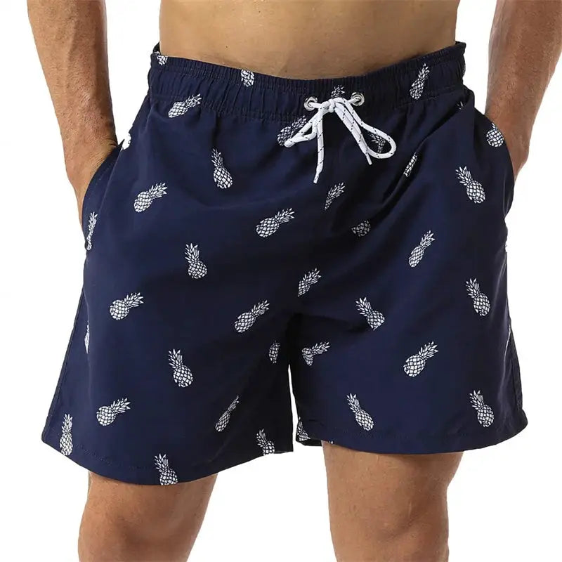 Swim shorts navy pineapple-print by Simples Market for men