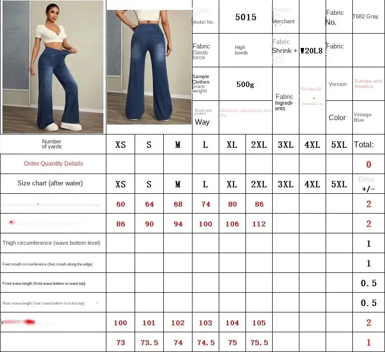 Women's Jeans Elastic Waist High Stretch Straight Leg Comfortable