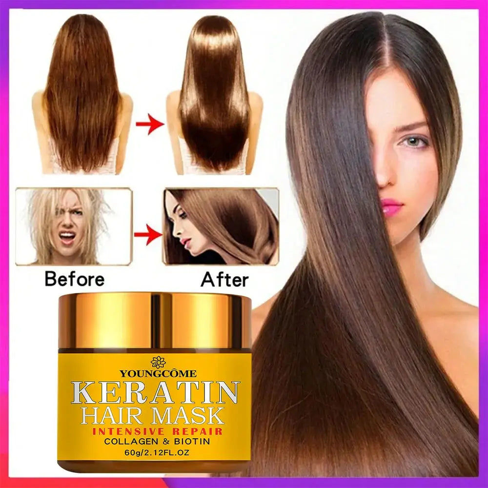 Hair Repairs Hair Mask Biotin Collagen Keratin Treatment For Dry Damaged Hair Nourishing Conditioner With Essential Oils