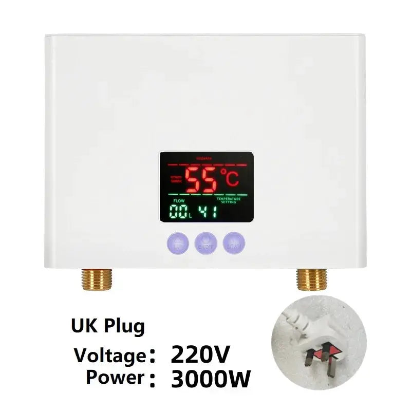 Kbxstart 110V to 220V Instant Wall Mounted Water Heater 3000W and 5500W for Bathroom and Kitchen