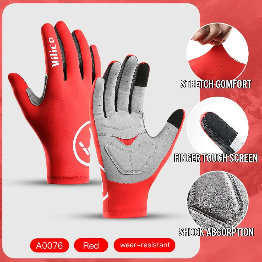 Vilico Professional Outdoor Cycling Gloves With Sensitive Touch Screen Shock Absorption Anti Slip Wear Resistant