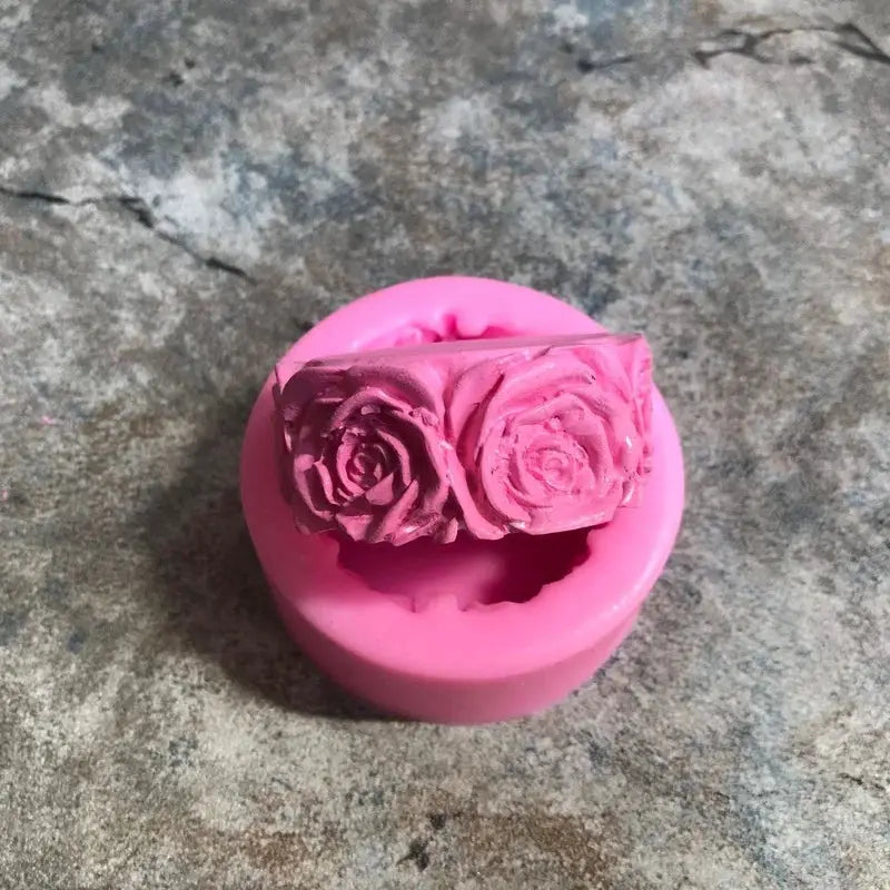 3D Round Rose Flower Soap Mold Cylindrical Silicone Mold For Candles And Cake Decorating Craft Decoration