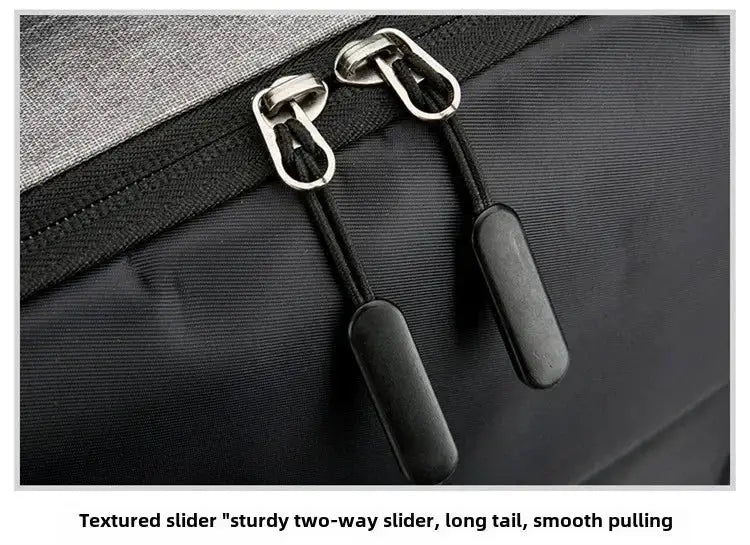 Backpack with anti-theft USB waterproof hard shell for laptop, black with dual zipper pulls