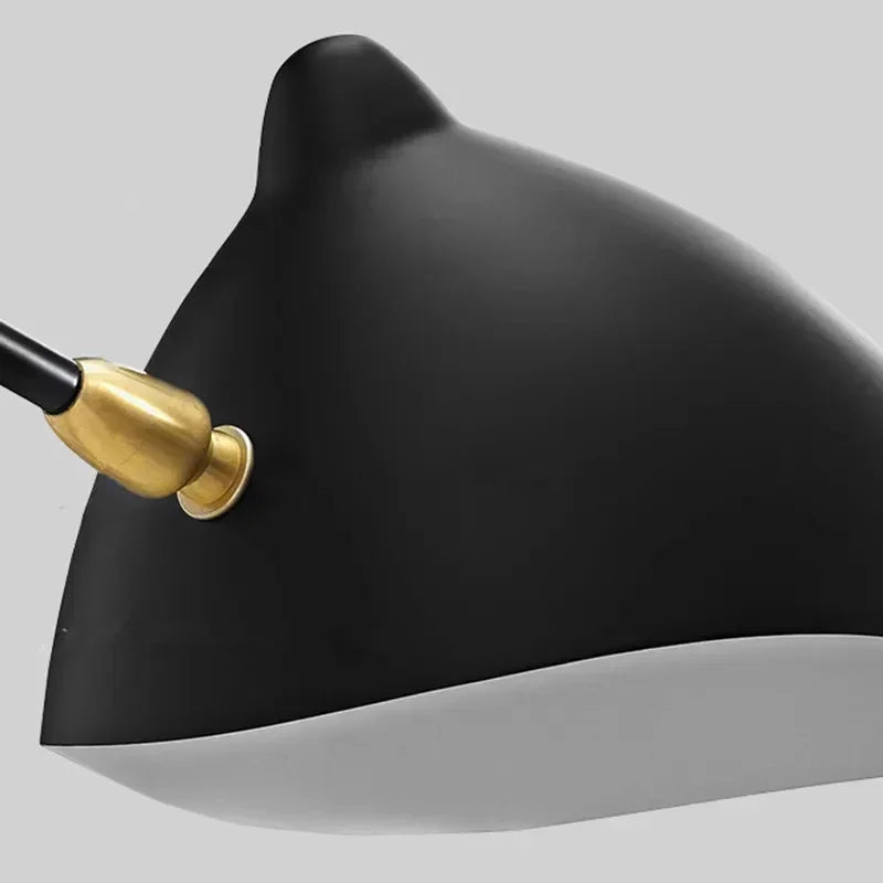 Mouille ceiling pendant lamp with black metal shade and gold joint by Simples Market