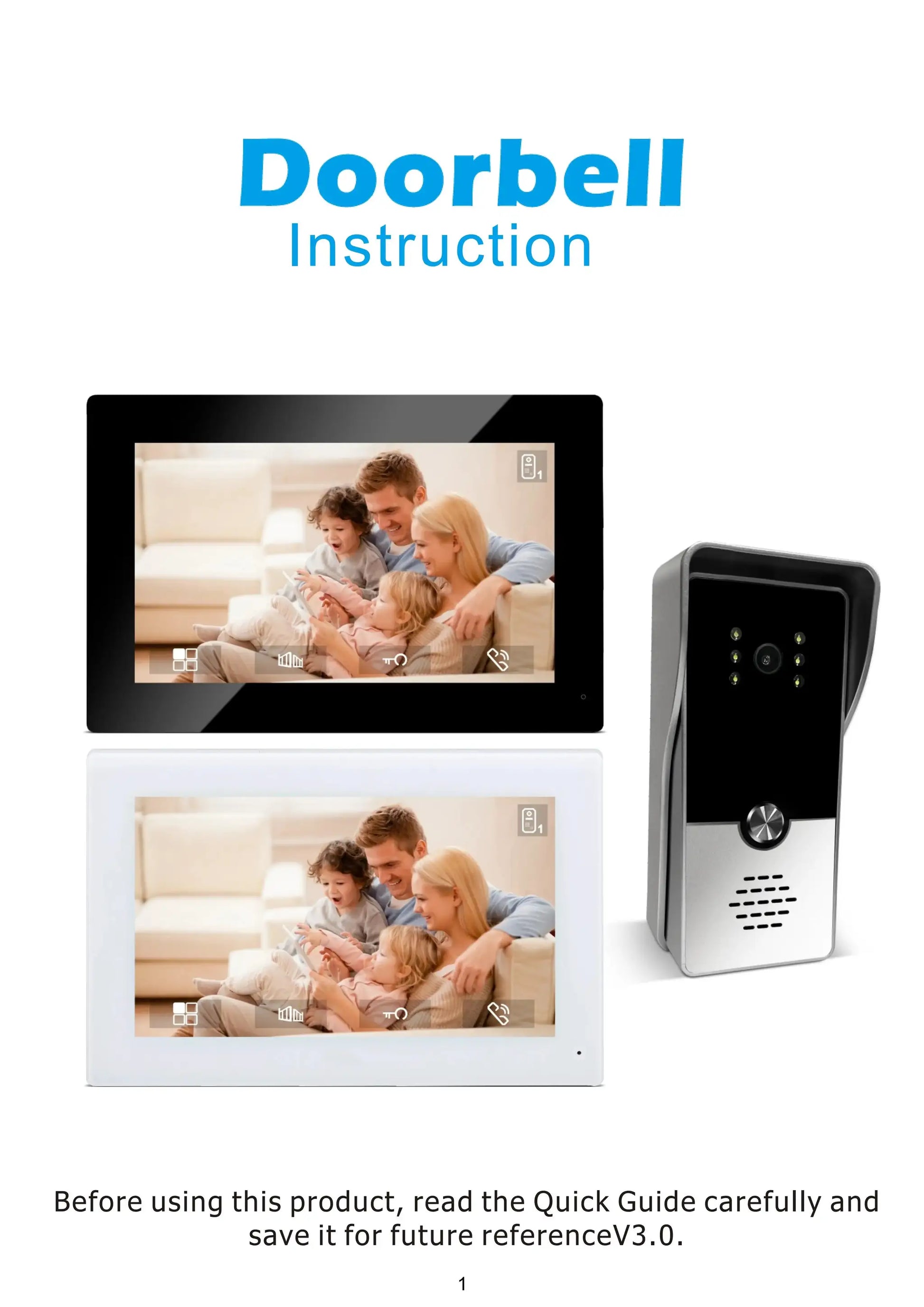 7-inch indoor monitor video intercom system two-piece with doorbell camera kit by Simples Market