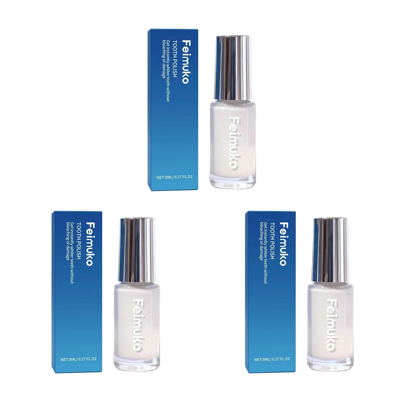 Feimuko 5ml tooth whitening paint bottle with blue gradient box, set of 8 items