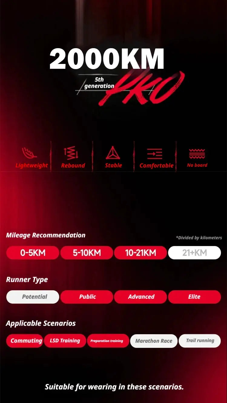 XTEP 2000km PRO running sneakers by Simples Market; dark red/black promo highlighting lightweight, cushioned stability.