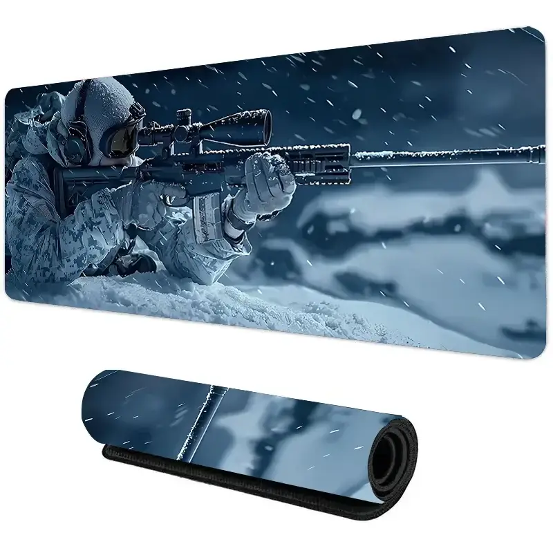 Grim Reaper Gaming Mouse Pad Hooded Skull Sniper Stealth Design Non Slip Rubber Base Desk Mat For Horror Esports PC