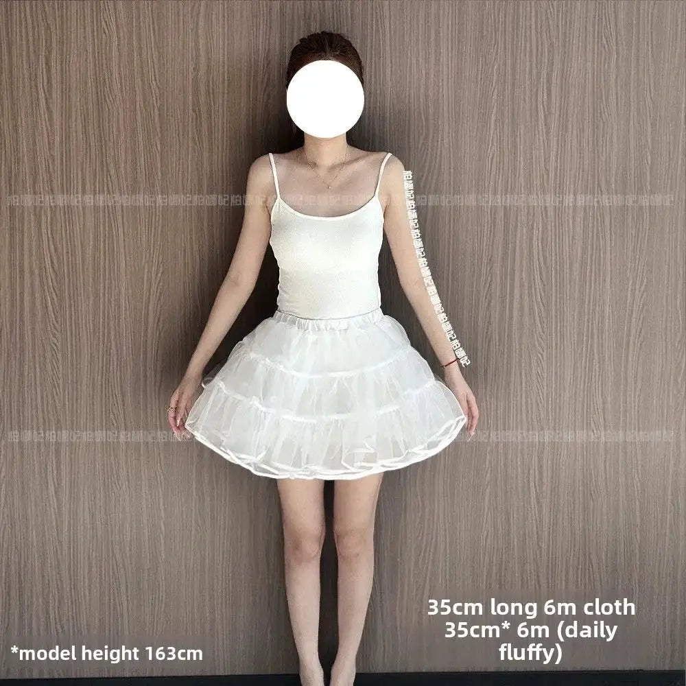 35cm Lolita petticoat underskirt in white with fluffy layered mesh