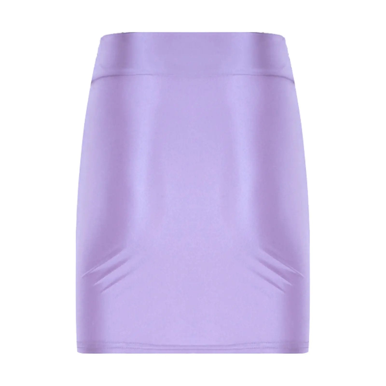 Mini skirt in lavender glossy patent leather for clubwear and stage performances