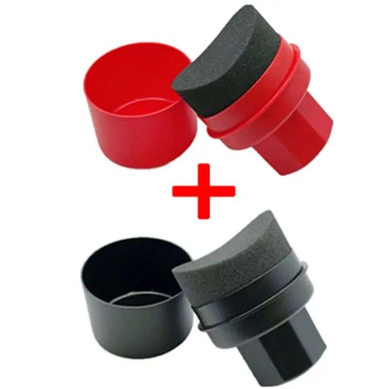 Simples Market car wheel polishing curved tire sponge brush set with red and black covers
