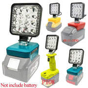 LED Flashlight Compatible With Makita DeWalt Milwaukee Bosch Ryobi Lithium Battery Packs Working Light For Camping