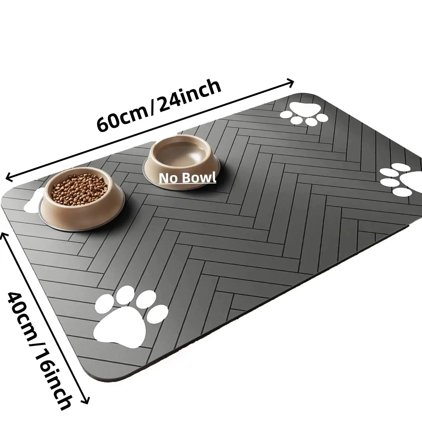 Absorbent Pet Feeding Mat With Waterproof Rubber Backing Non Slip For Dog And Cat Food And Water Bowls Quick Dry