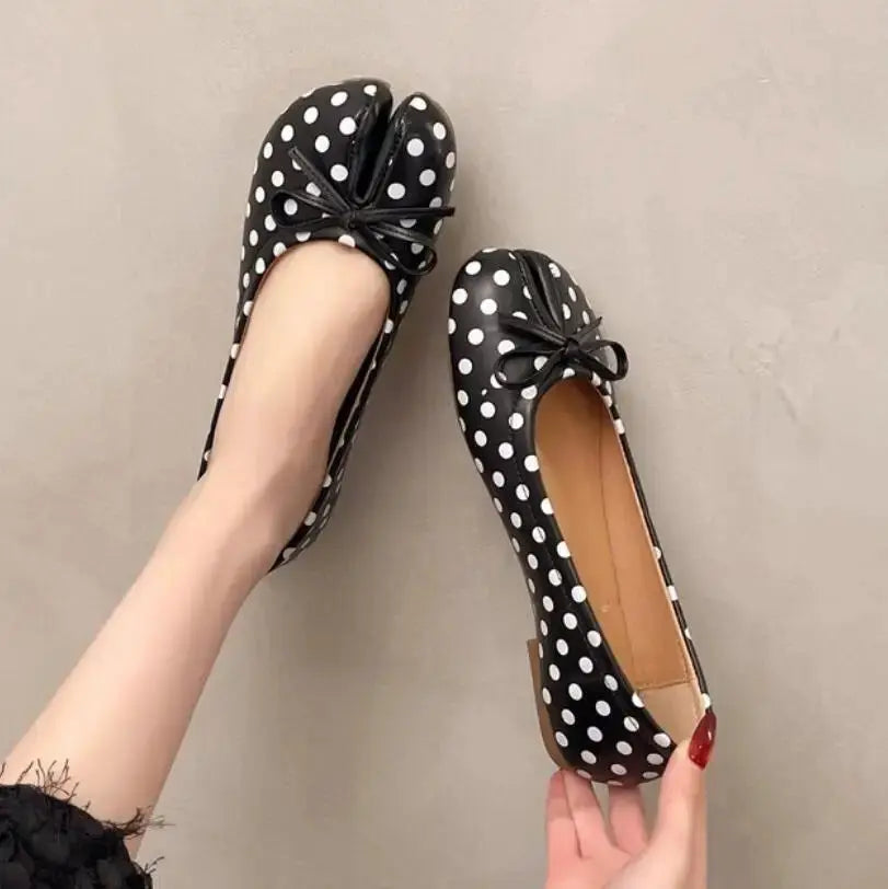 NovaStride Bowknot Flat Tabi Ninja Shoes Women Breathable Split Toe Summer Slip On Comfort