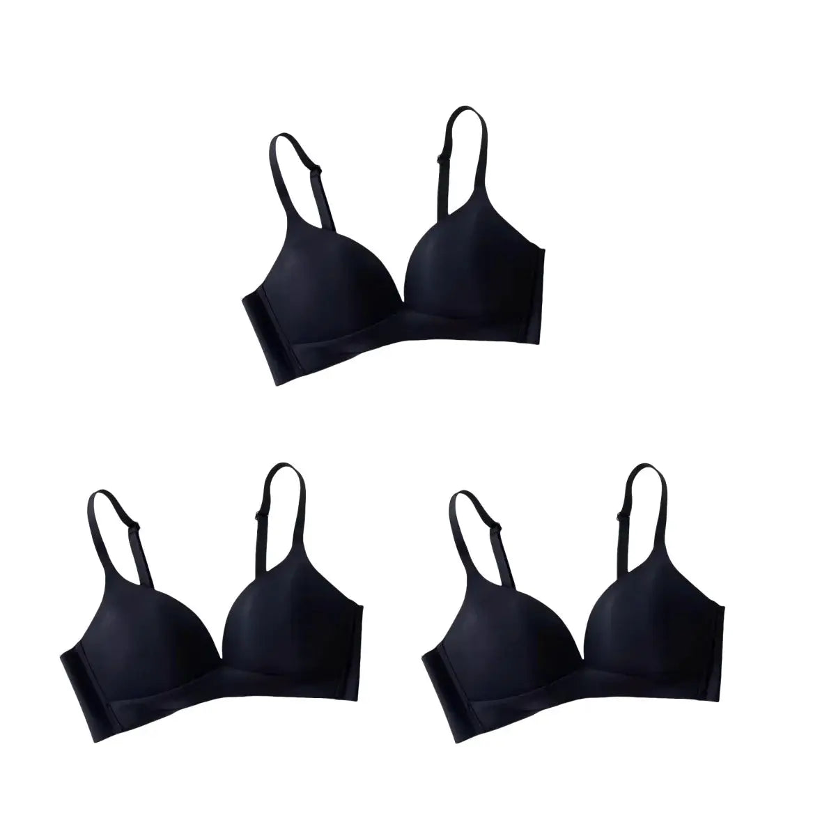 4-pack black seamless bras for women, daily wear, comfortable fit