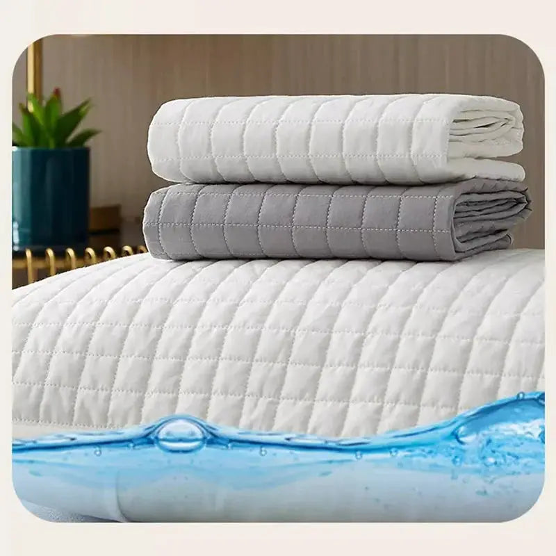 Simples Market pillow protector set: two quilted, waterproof anti-mite covers, 72x45 cm, white and gray