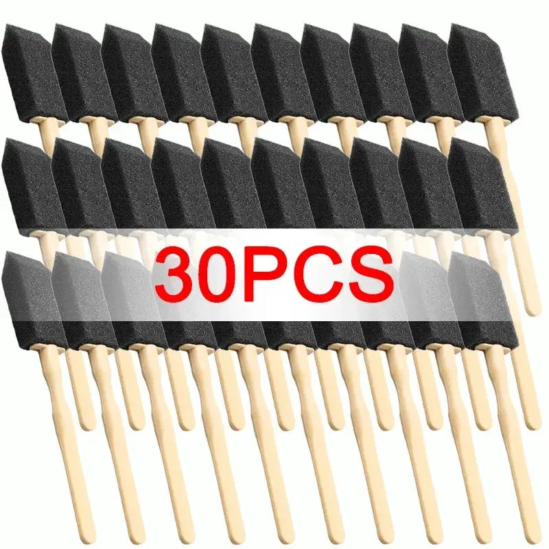 Simples Market 30-pack car AC vent cleaning brushes with black foam tips on beige handles