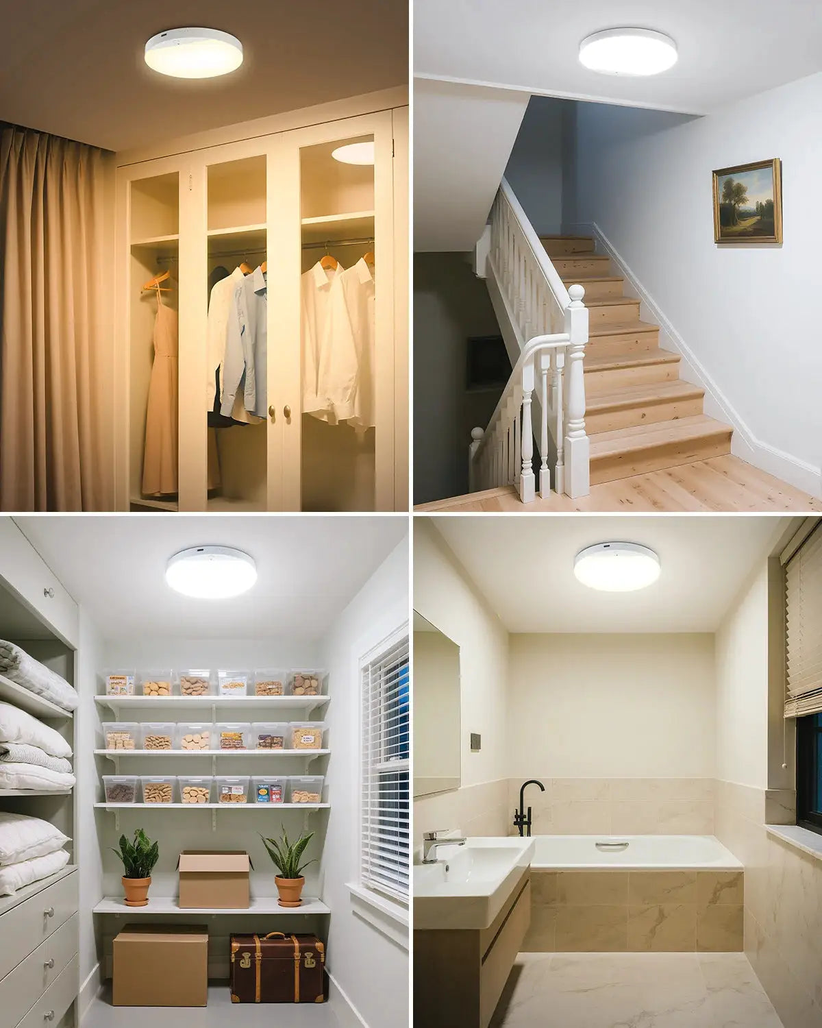 WILLED 8W rechargeable motion-sensor ceiling light with remote; magnetic LED, 5000mAh battery by Simples Market