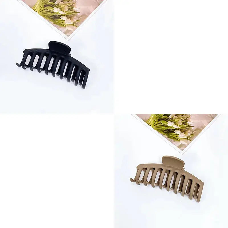 LuxeLocks Geometric Matte Hair Claw Set For Secure Slip Resistant Hold All Hair Types