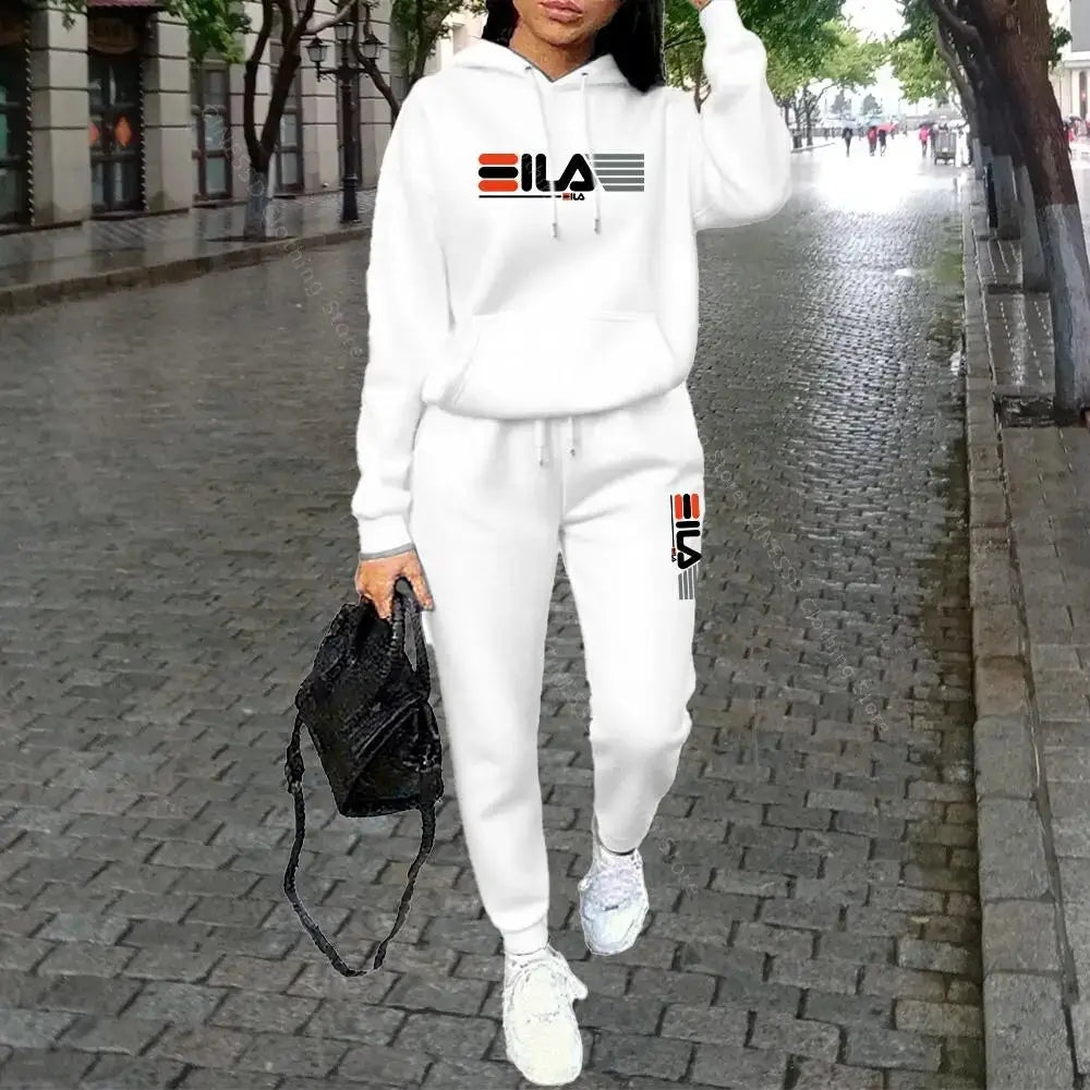 Womens Autumn Winter Hoodie Set Pants Loungewear Luxury Designer