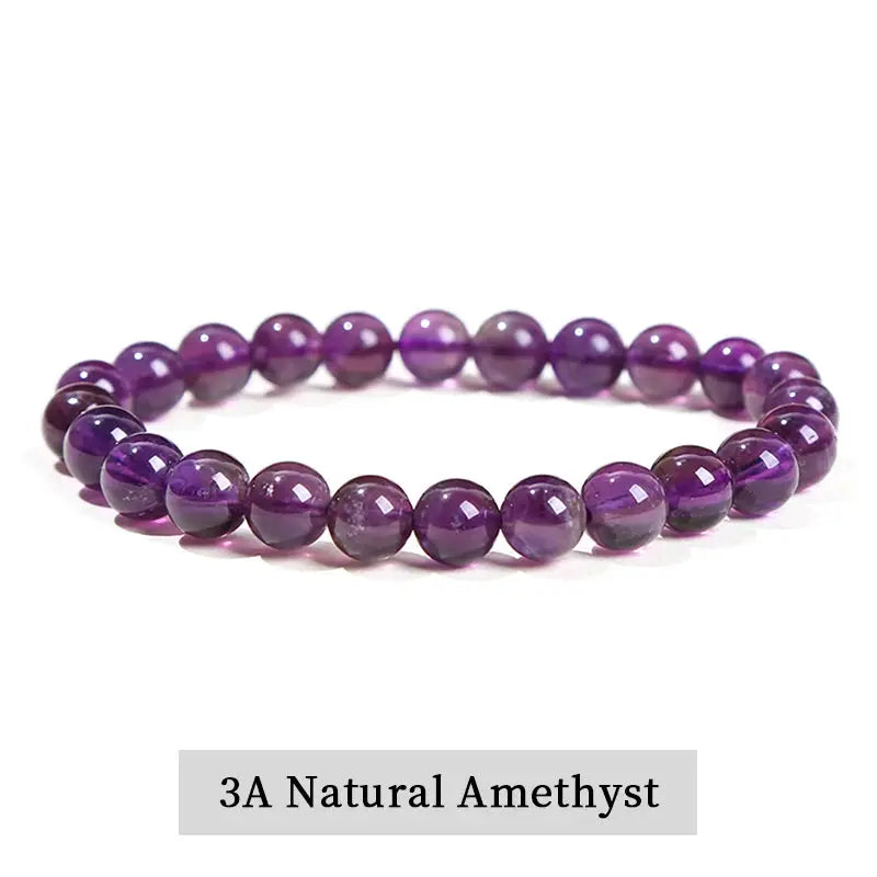 JD Natural Stone Beads Bracelet Amethyst Tiger Eye Crystal Quartz Agate Unisex Bangle Reiki Healing Jewelry Gift