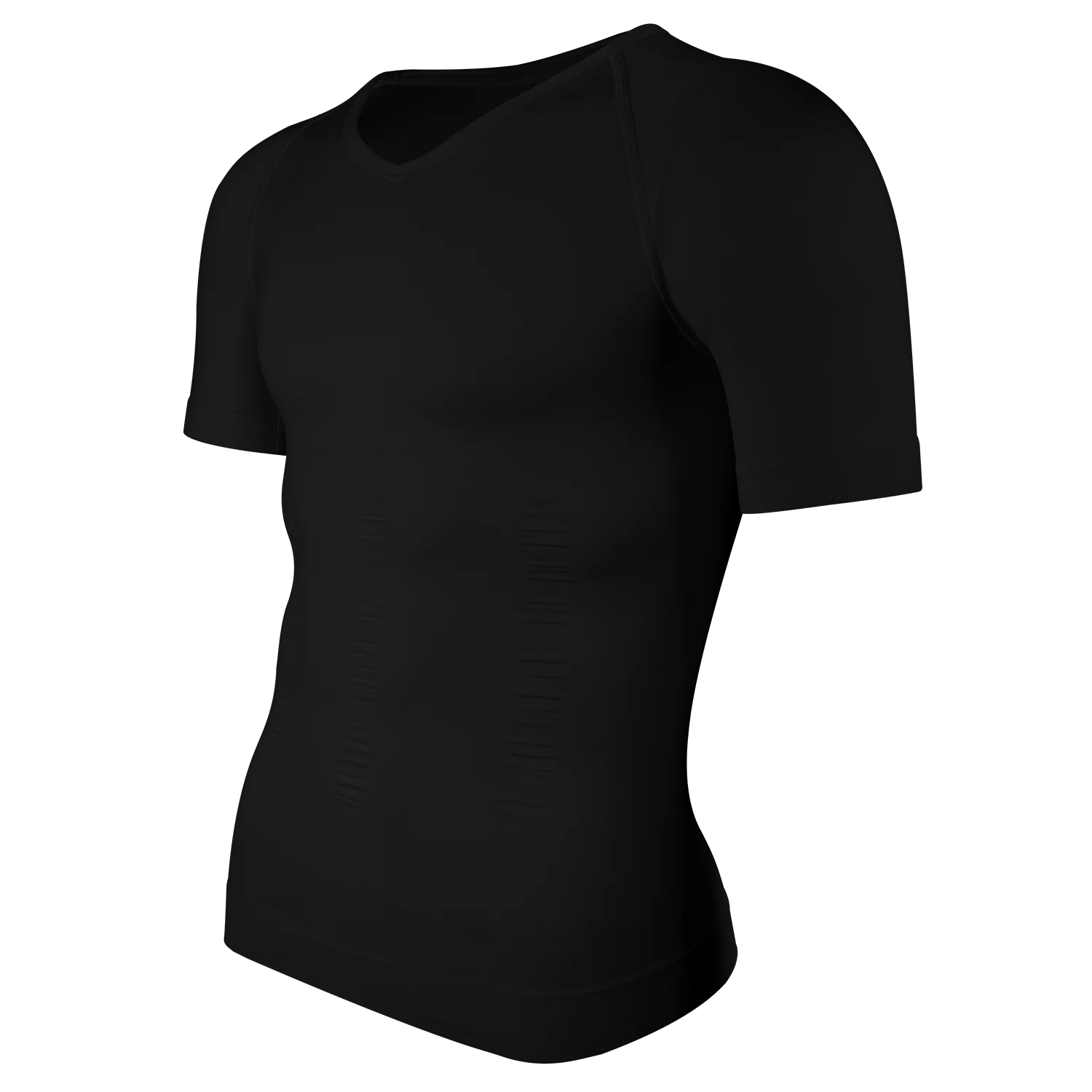 Simples Market men's black short-sleeve compression T-shirt with V-neck tummy-control shapewear