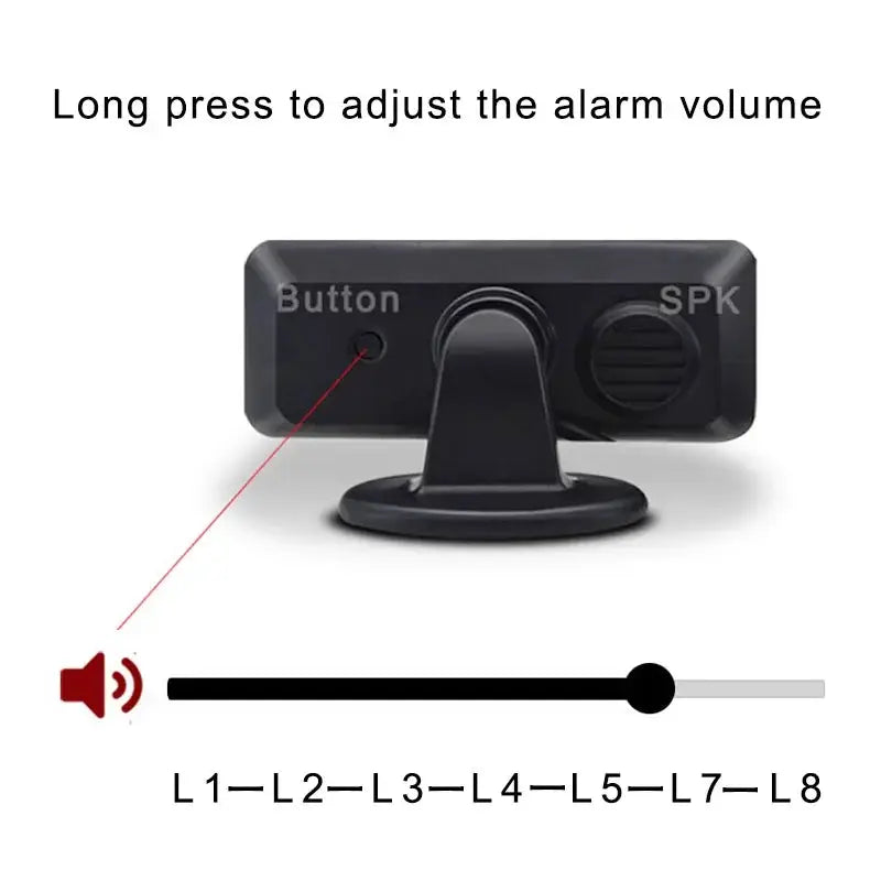Simples Market 8-sensor parktronic front-and-rear parking kit with black control unit and volume control