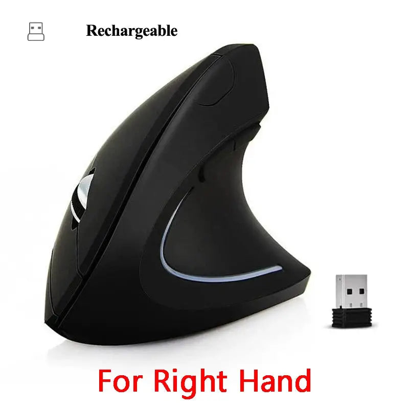 Vertical Ergonomic Wireless and Wired USB Mouse With Rechargeable Bluetooth Connectivity 1600 DPI For PC Laptop Gaming